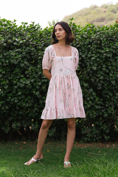 Cherry Blossom Printed Mini Dress