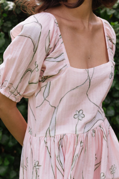 Cherry Blossom Printed Mini Dress