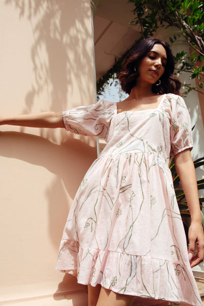 Cherry Blossom Printed Mini Dress
