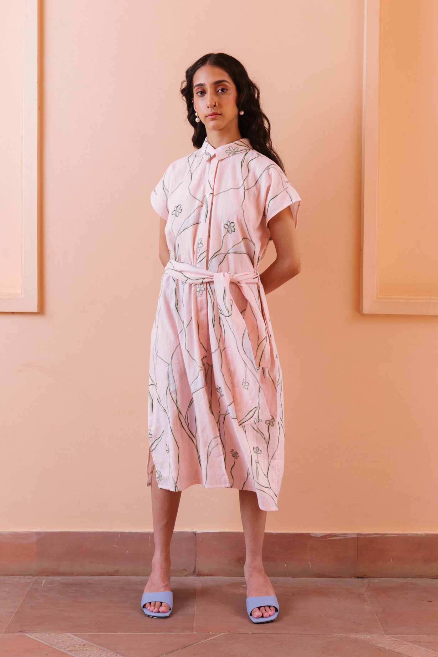 Cherry Blossom Printed Shirt Dress