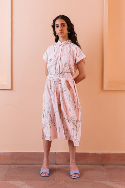 Cherry Blossom Printed Shirt Dress