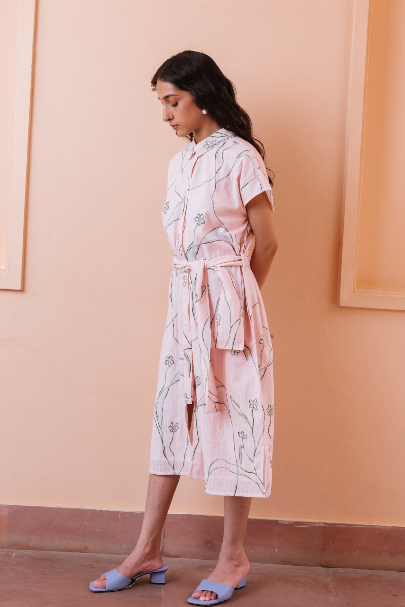 Cherry Blossom Printed Shirt Dress