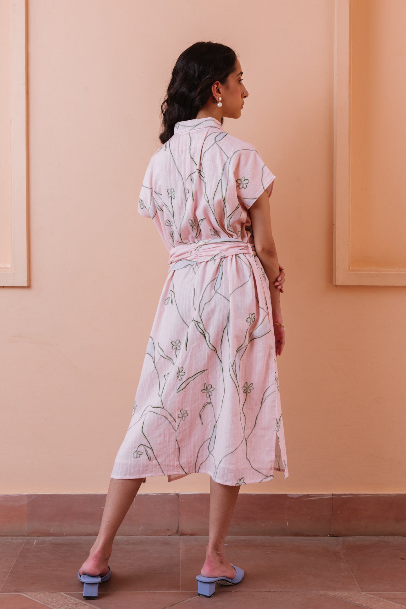 Cherry Blossom Printed Shirt Dress