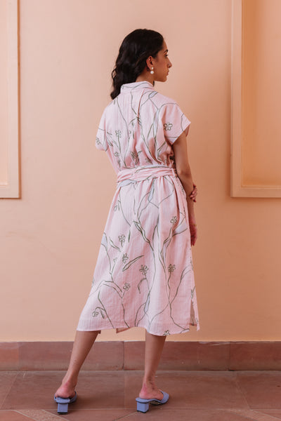 Cherry Blossom Printed Shirt Dress