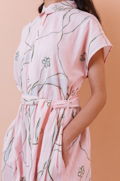Cherry Blossom Printed Shirt Dress