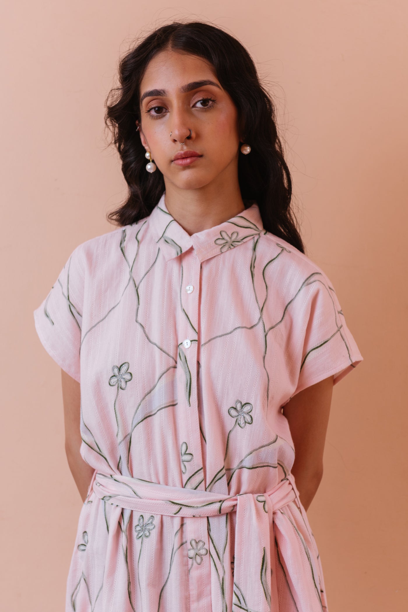 Cherry Blossom Printed Shirt Dress
