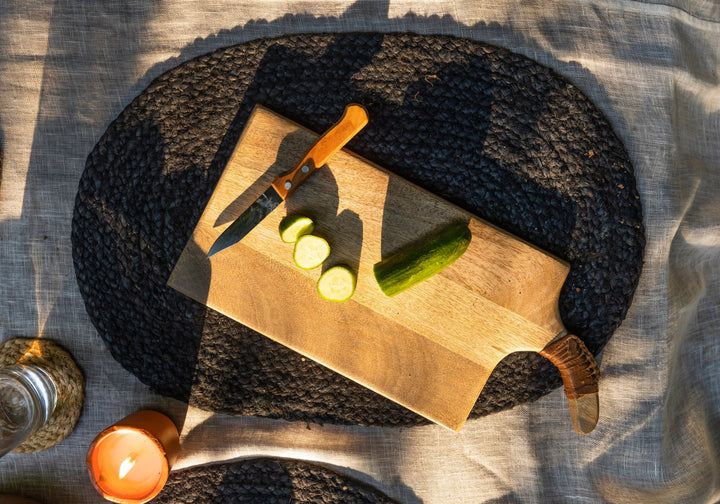 Coal Jute Oval Placemat