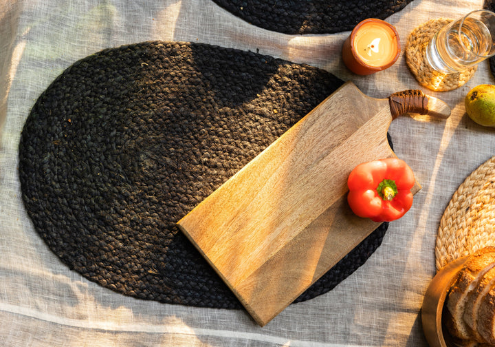 Coal Jute Oval Placemat