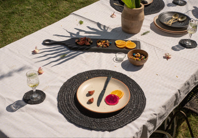 Coal Jute Round Placemat