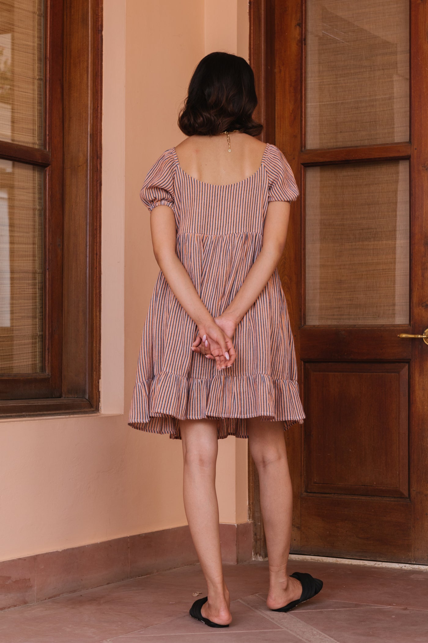 Coral Striped Dress