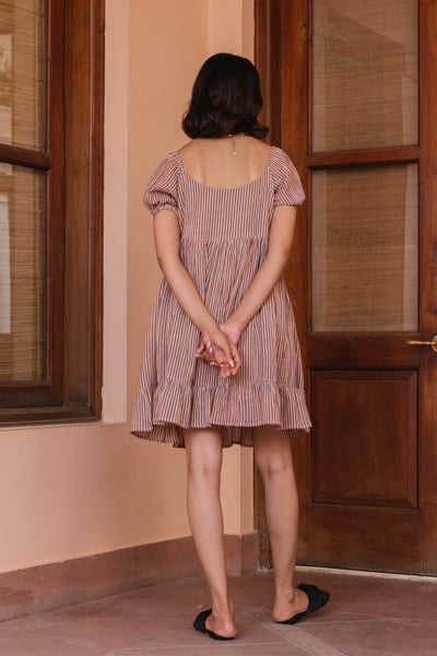 Coral Striped Dress