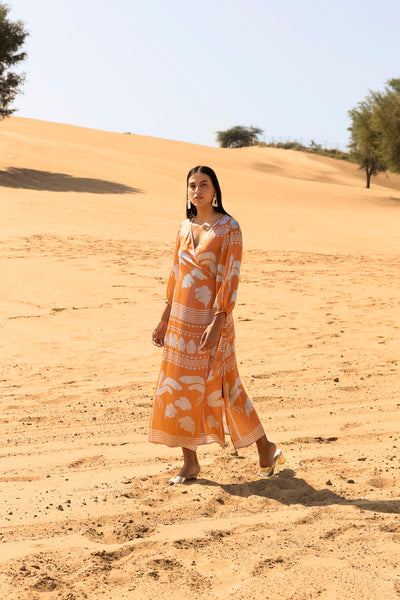 Ecru Coral Maxi Dress