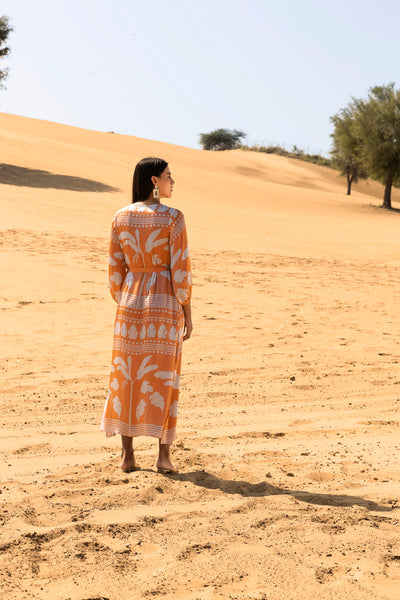 Ecru Coral Maxi Dress