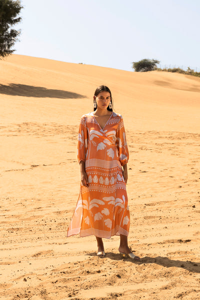 Ecru Coral Maxi Dress