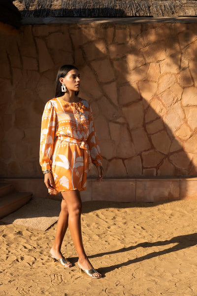 Ecru Coral Short Dress