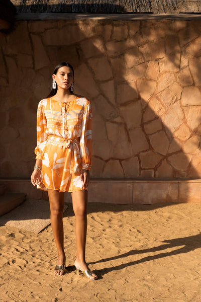 Ecru Coral Short Dress