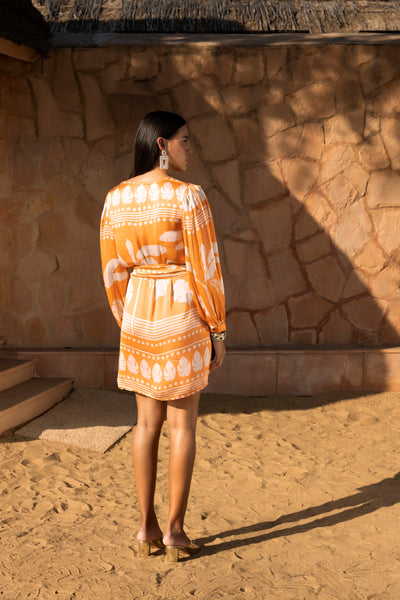 Ecru Coral Short Dress