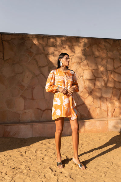 Ecru Coral Short Dress