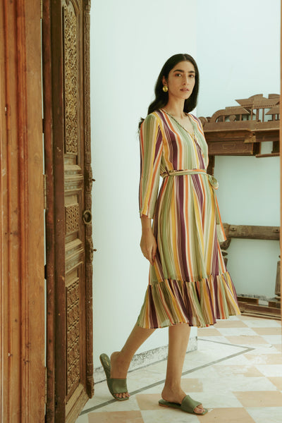 Emir Striped Belted Dress