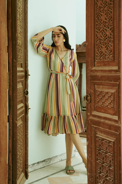 Emir Striped Belted Dress