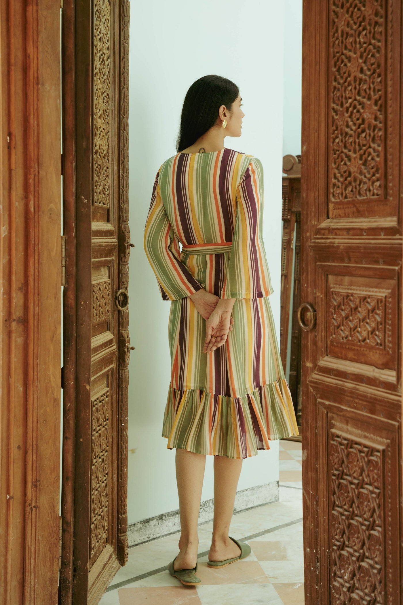 Emir Striped Belted Dress