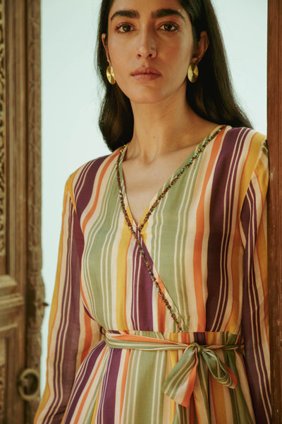 Emir Striped Belted Dress