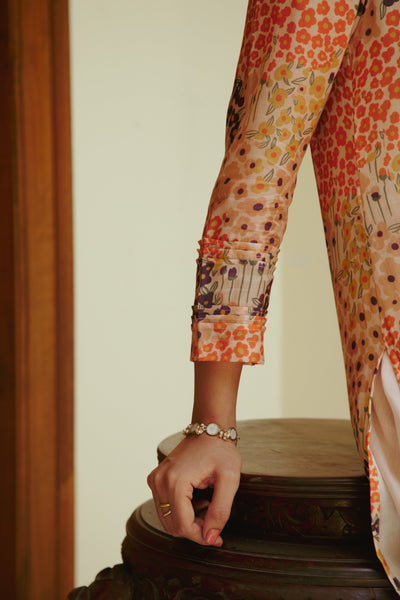 Faiz Peach Kurta