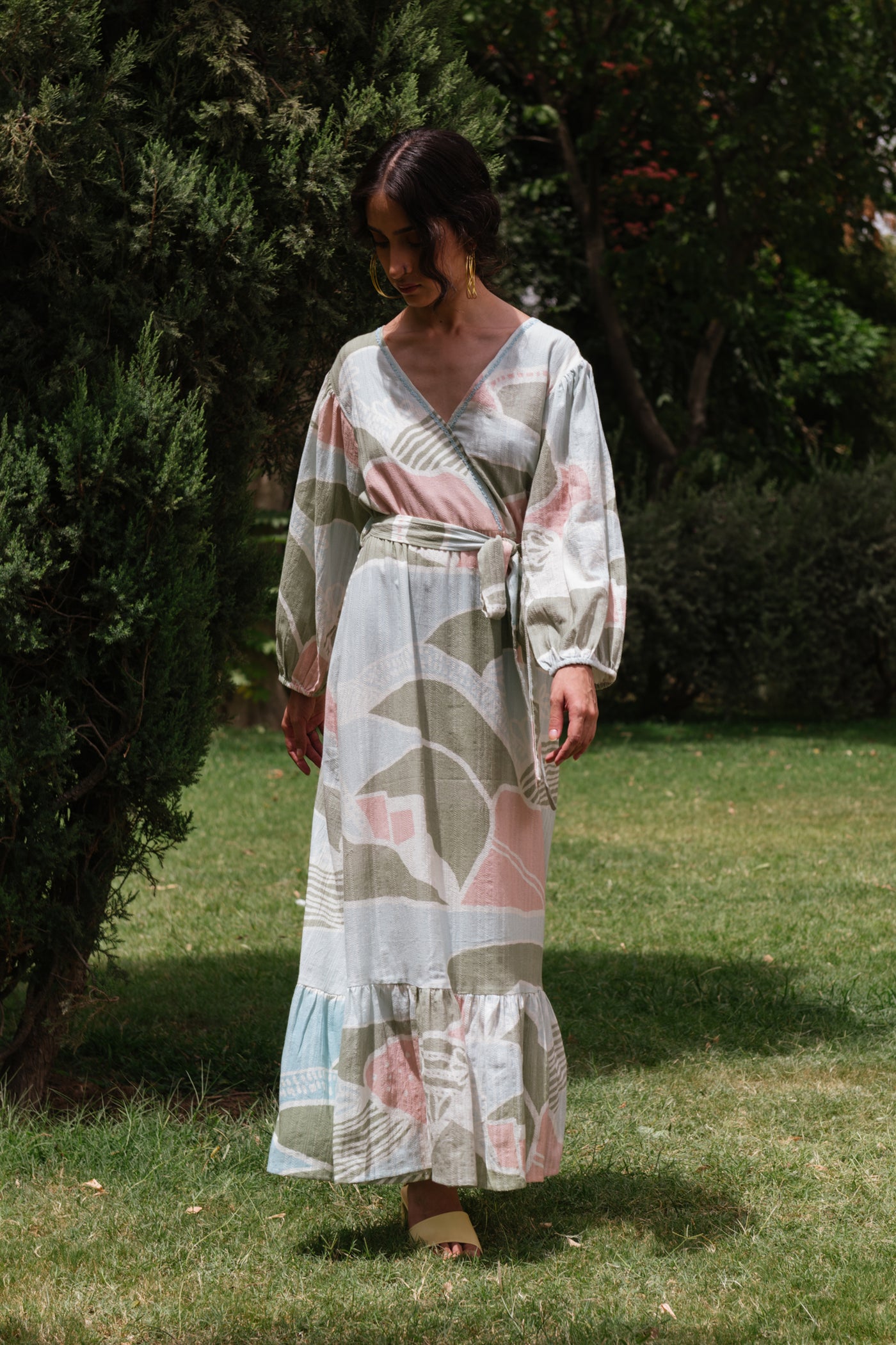 Happy Thoughts Printed Maxi Dress