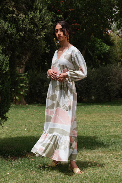 Happy Thoughts Printed Maxi Dress