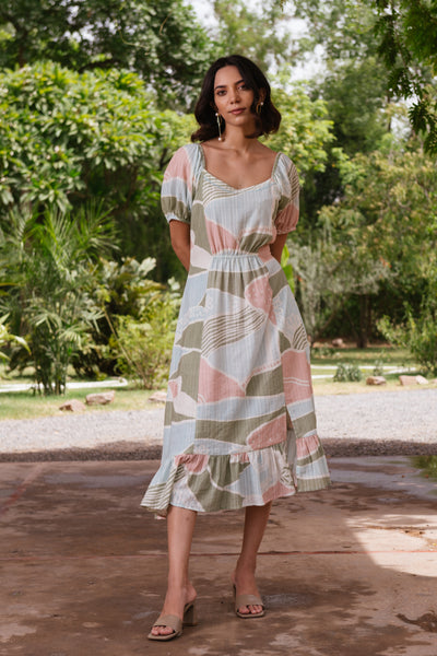 Happy Thoughts Printed Midi Dress