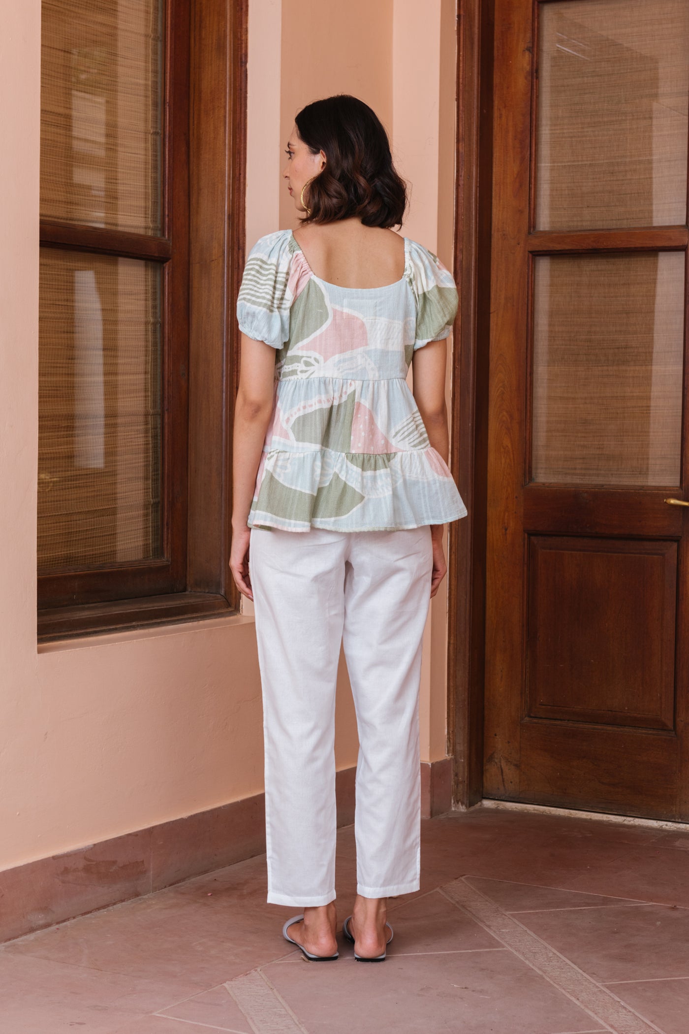 Happy Thoughts Printed Puff Sleeve Top
