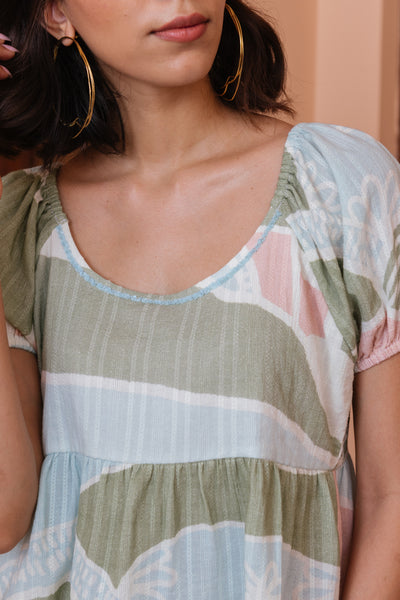 Happy Thoughts Printed Puff Sleeve Top