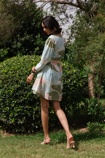 Happy Thoughts Printed Wrap Dress
