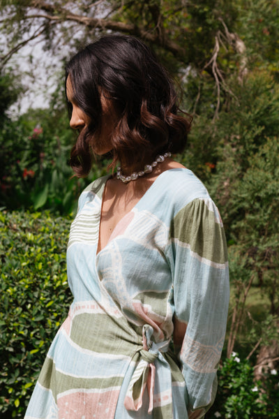Happy Thoughts Printed Wrap Dress