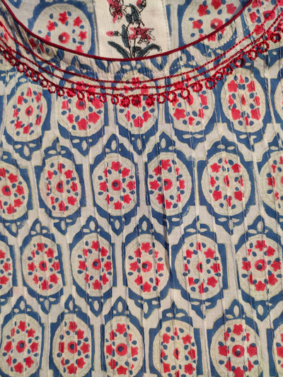 Neel Printed Pintuck Long Kurta