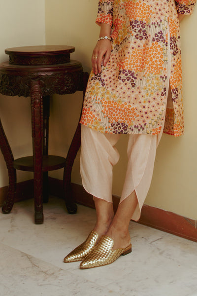 Faiz Peach Plain Dhoti Pants