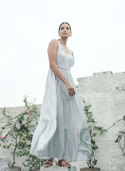 Striped Tiered Dress for Women