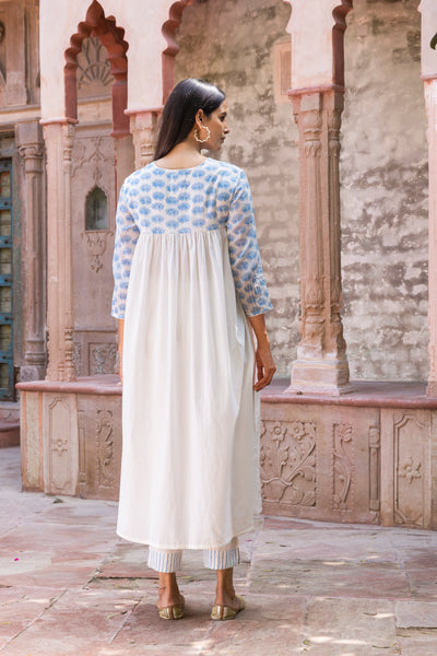 Jhini Cotton Pleated Kurta