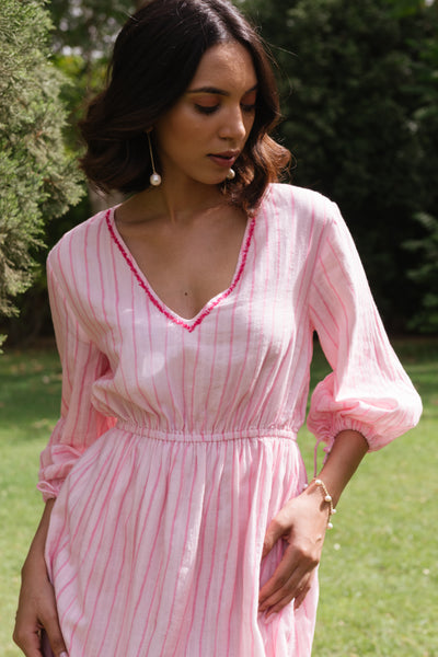 Lovestruck Striped Pink Dress