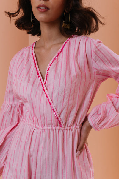 Lovestruck Striped Pink Jumpsuit