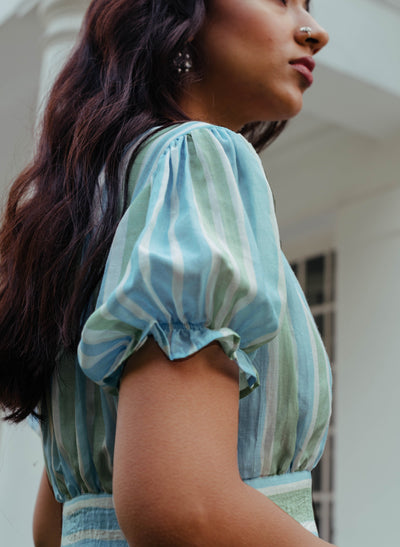 Theburntsoul's Blue and Green Striped Dress 