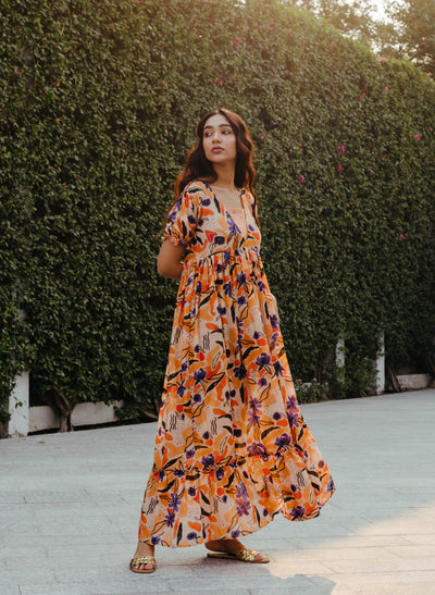Get Floral Printed Midi Dress