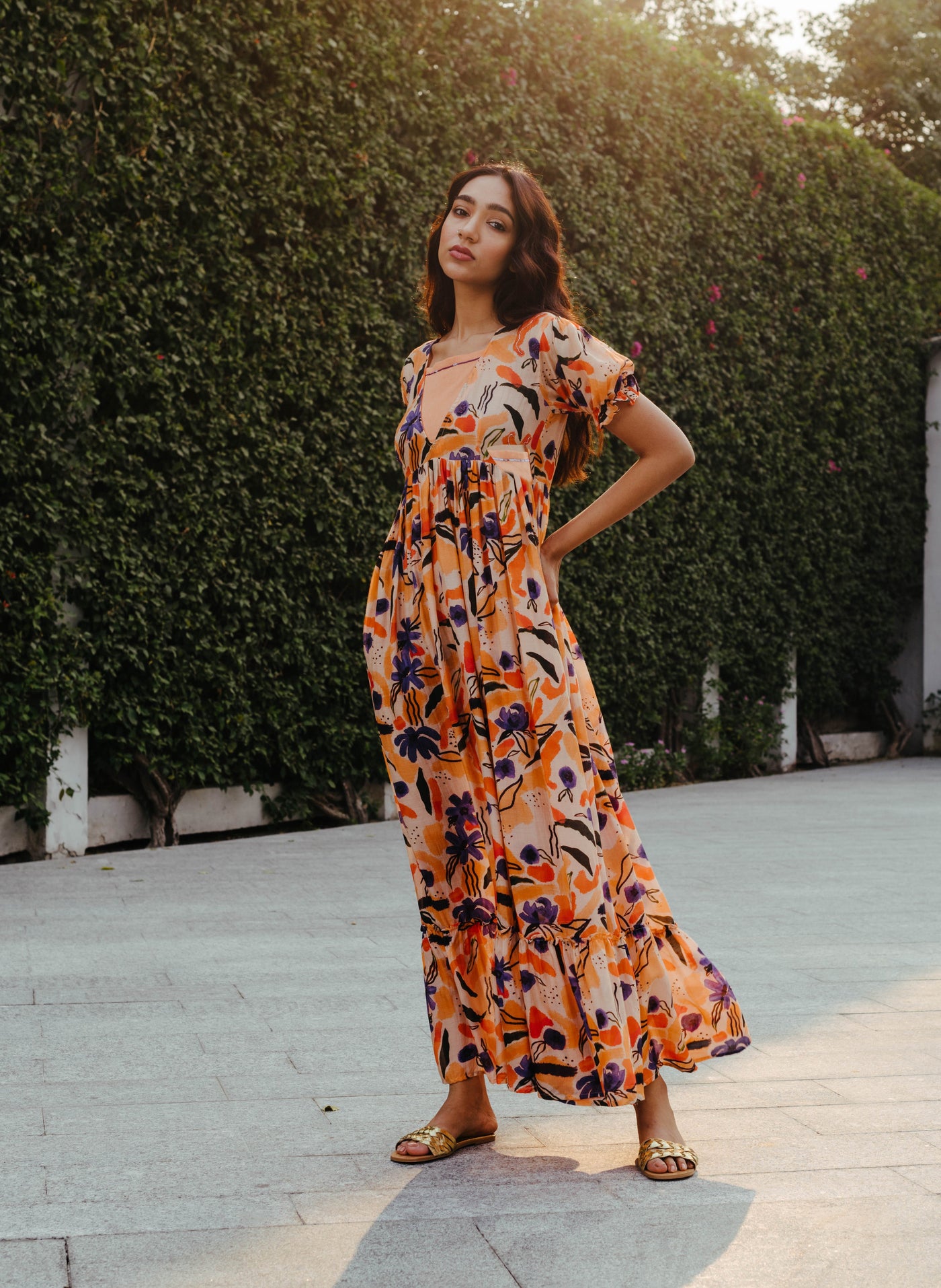 Buy Online Floral Printed Midi Dress