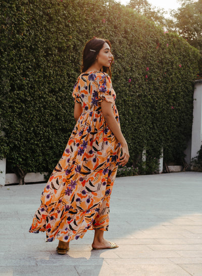 Shop Online Floral Printed Midi Dress