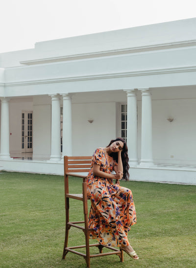 Floral Printed Midi Dress for Women