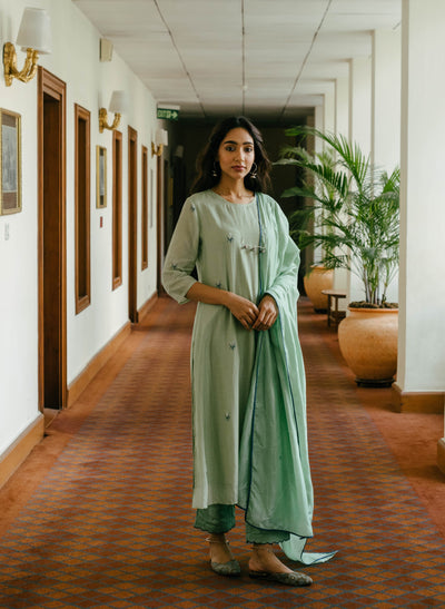 Shop Bamboo Silk Koi Kurta