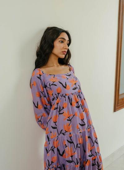 Shop Bamboo Silk Puff Sleeve Dress