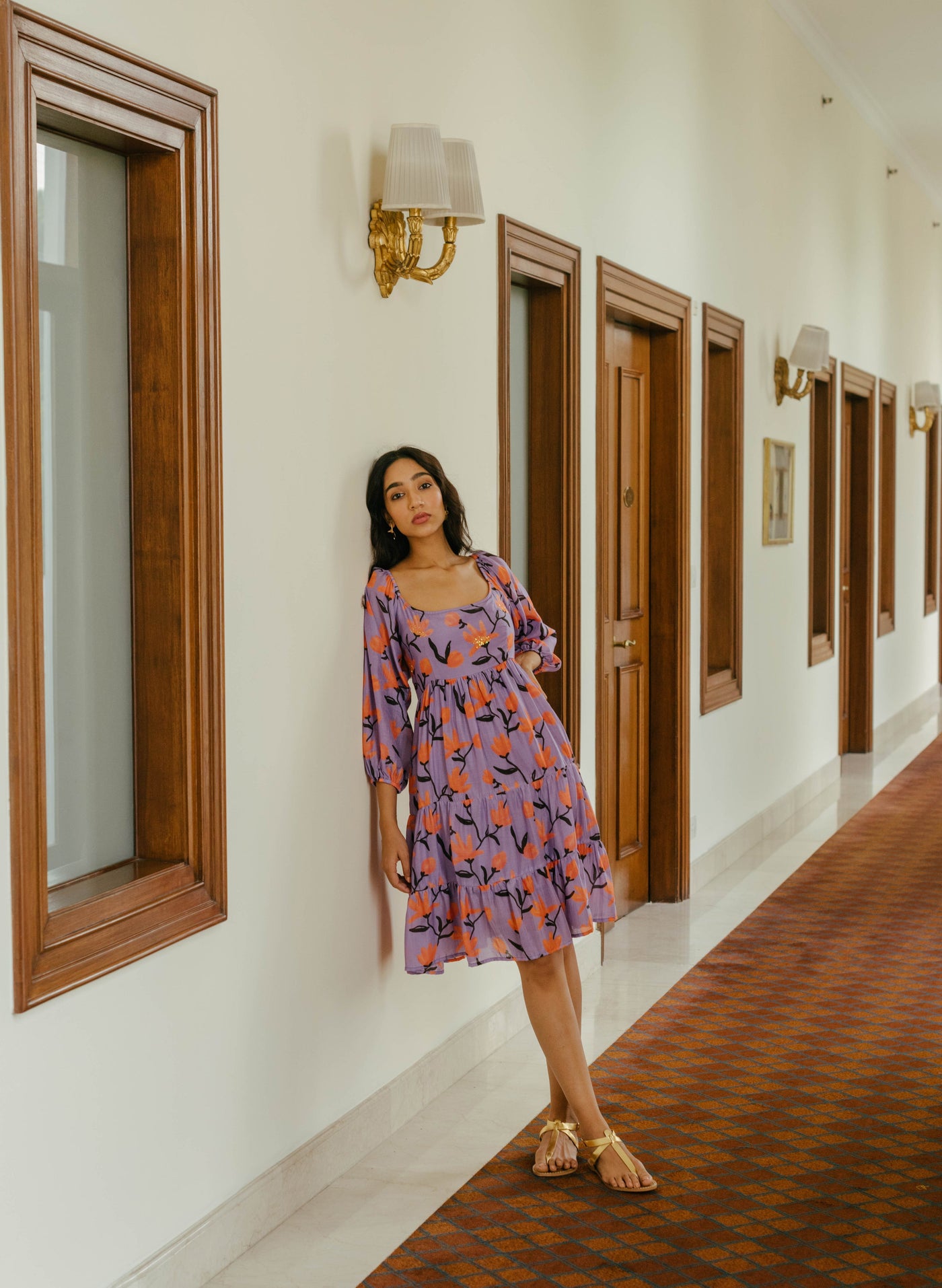 Bamboo Silk Puff Sleeve Dress Online