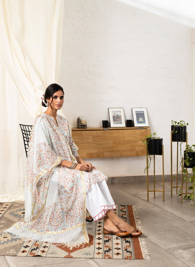 Champa Block-printed Dupatta