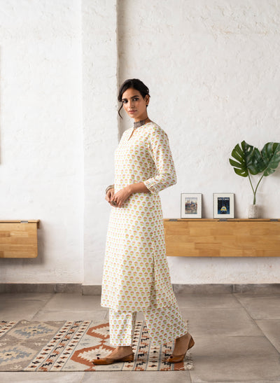 Get Block-Printed Cotton Pants